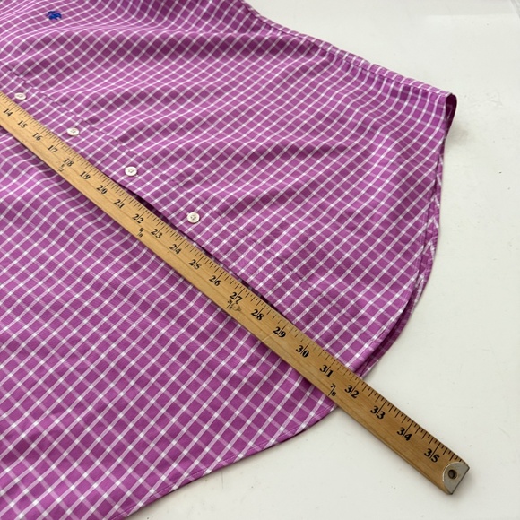 Brooks Brothers Light Lavender Royal Logo Button Down Shirt Mens LARGE SLIM FIT - Picture 8 of 8